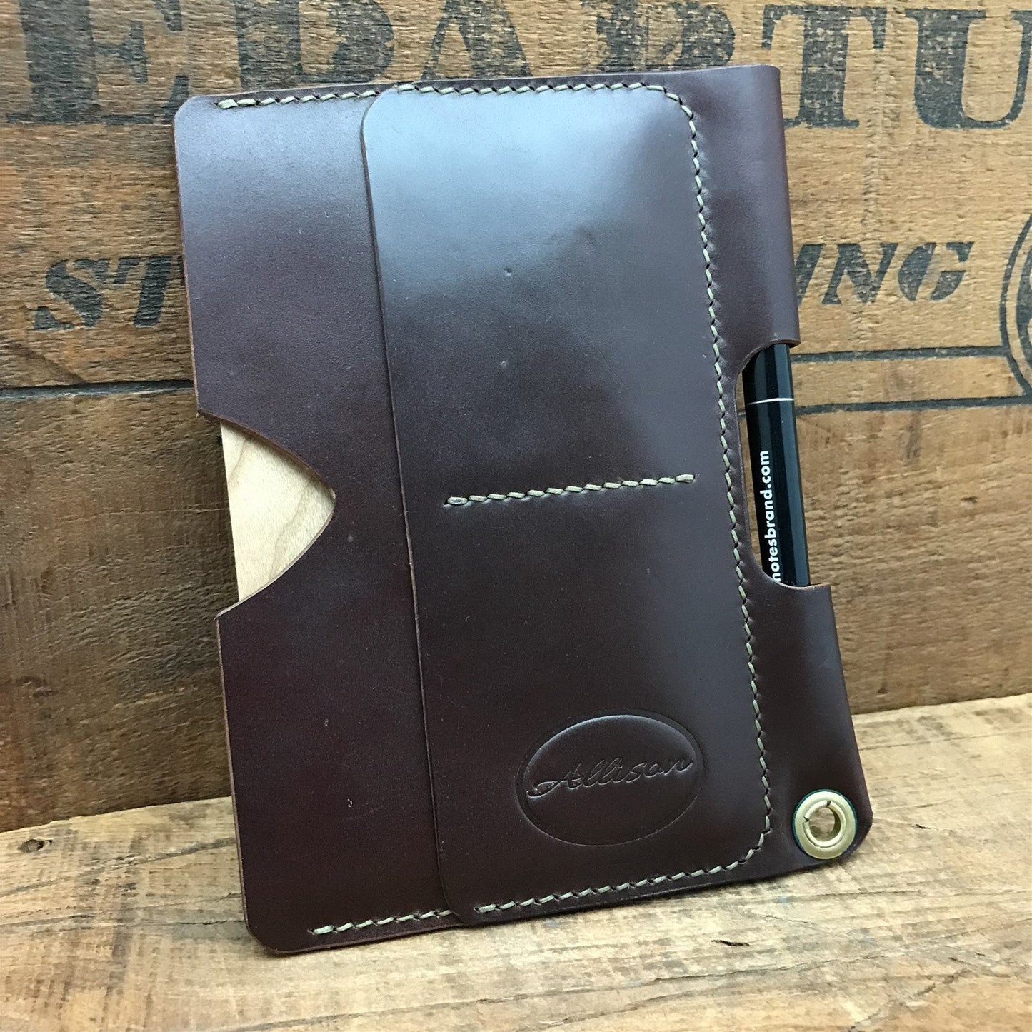 Handmade Brown Shell Cordovan Passport Slipcase Wallet Field Notes Cover