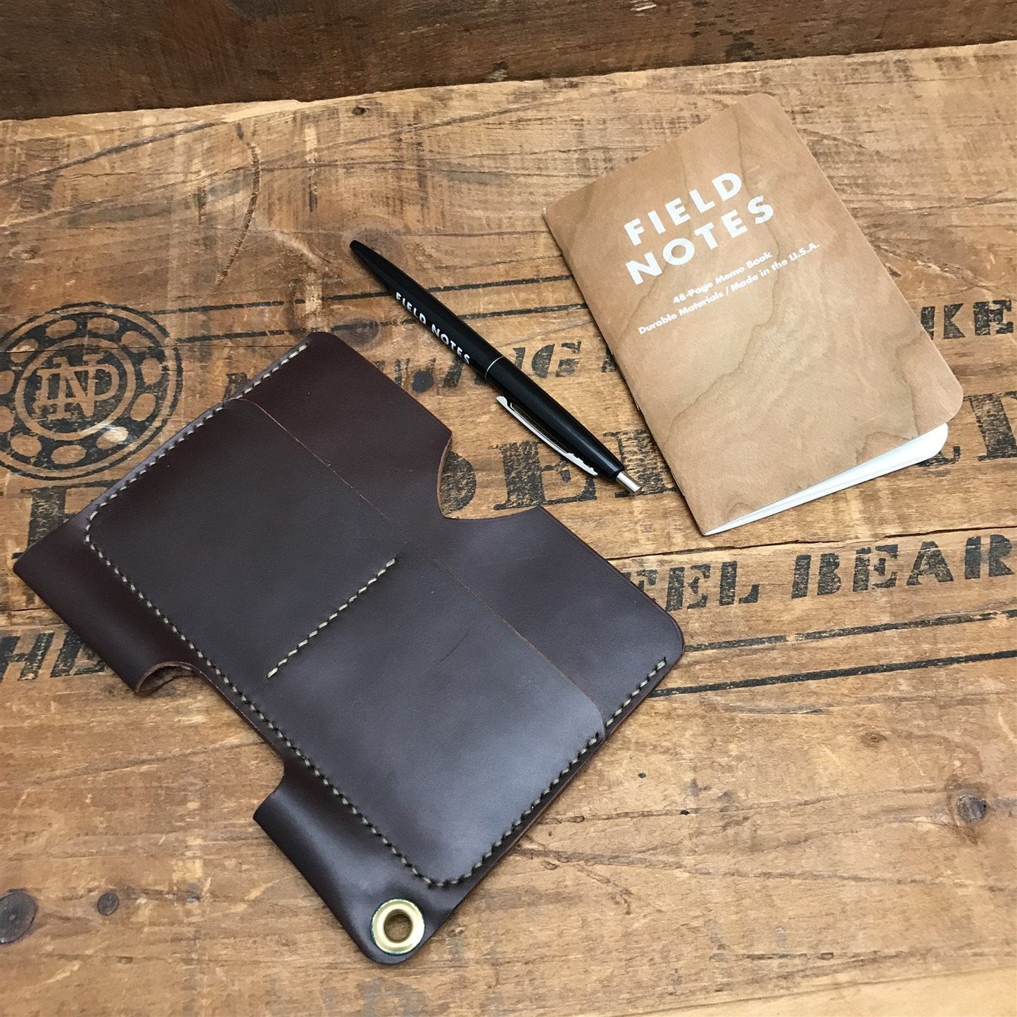 Handmade Brown Shell Cordovan Passport Slipcase Wallet Field Notes Cover