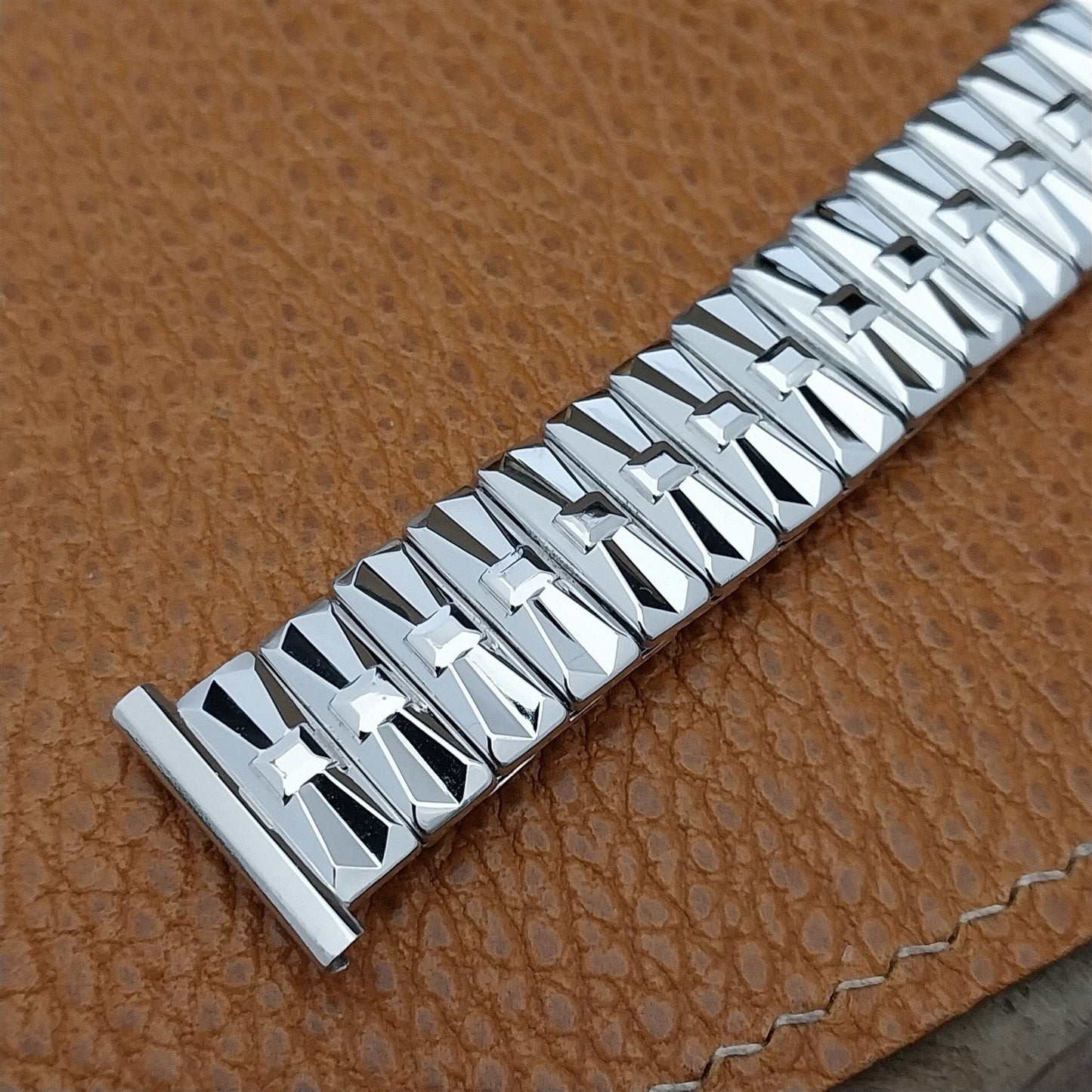 1957 Speidel High-Ridge 10k White Gold-Filled Short Unused Vintage Watch Band