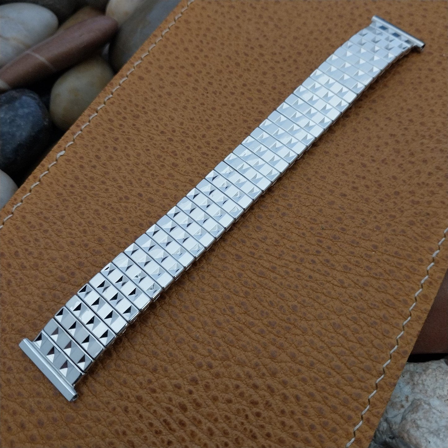 1950s 10k White Gold-Filled 16mm Speidel Balboa mcm nos Vintage Watch Band