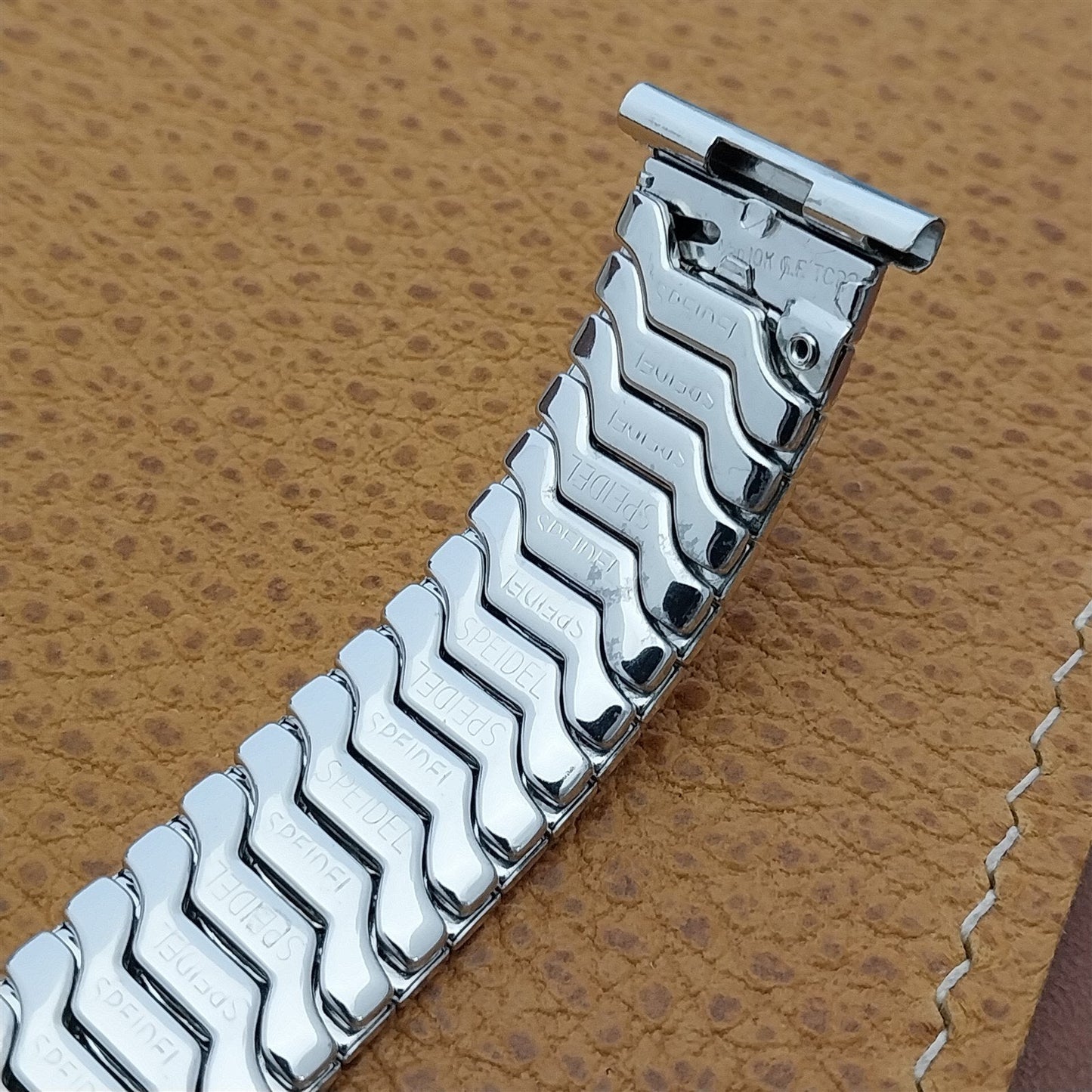 1950s 10k White Gold-Filled 16mm Speidel Balboa mcm nos Vintage Watch Band