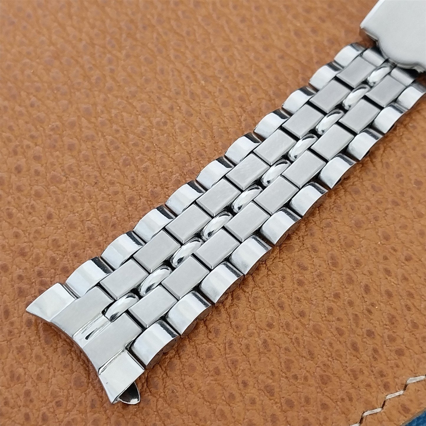 19mm Stainless Steel Rice Beads nos 1960s-1970s Unused Vintage Watch Band