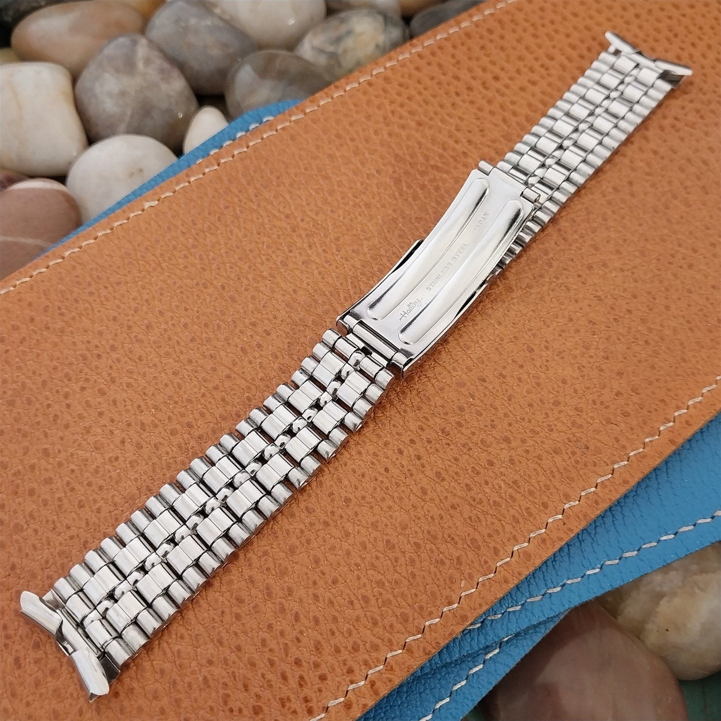 19mm Stainless Steel Rice Beads nos 1960s-1970s Unused Vintage Watch Band