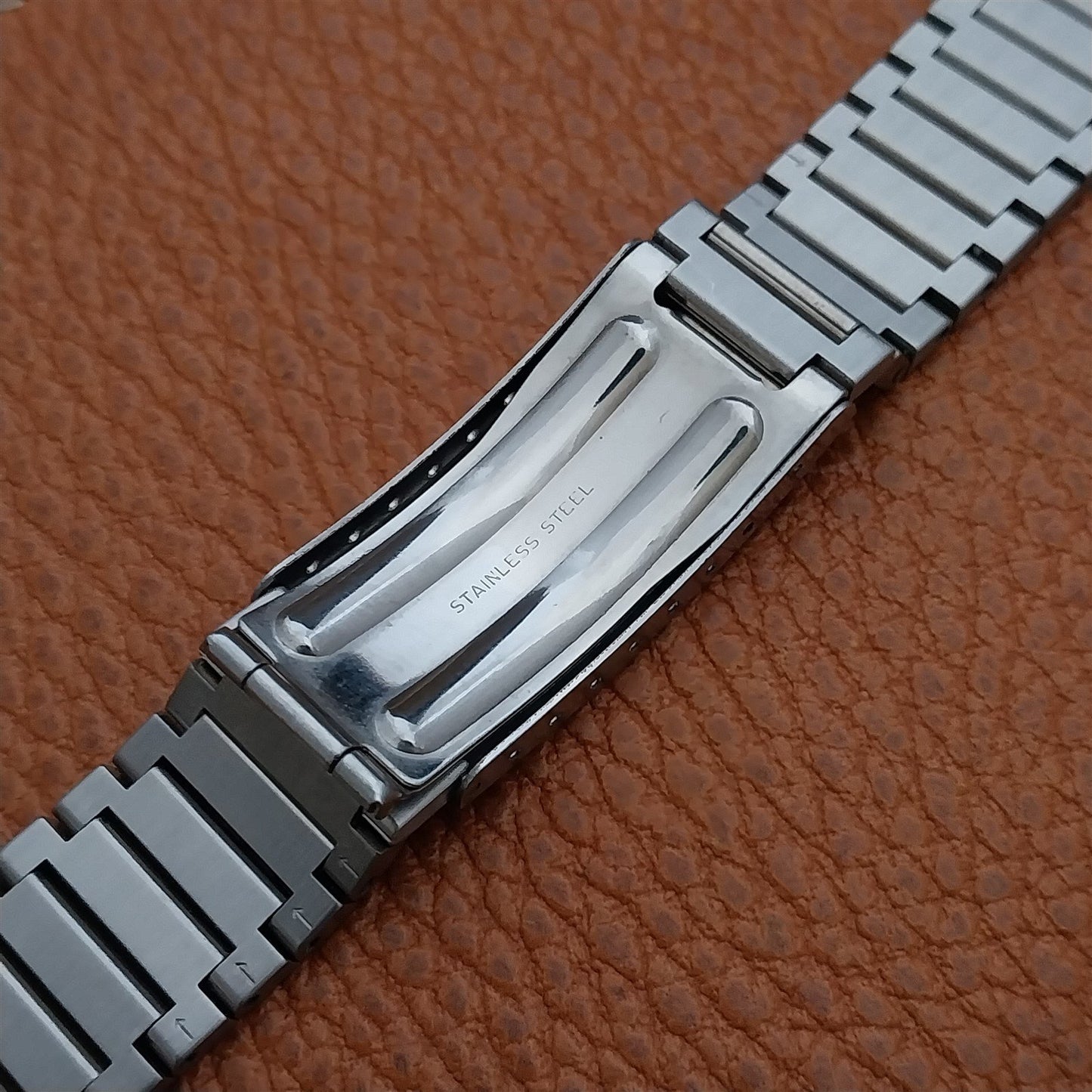 Vintage 18mm Solid Link Stainless Steel nos Unused Classic Watch Band