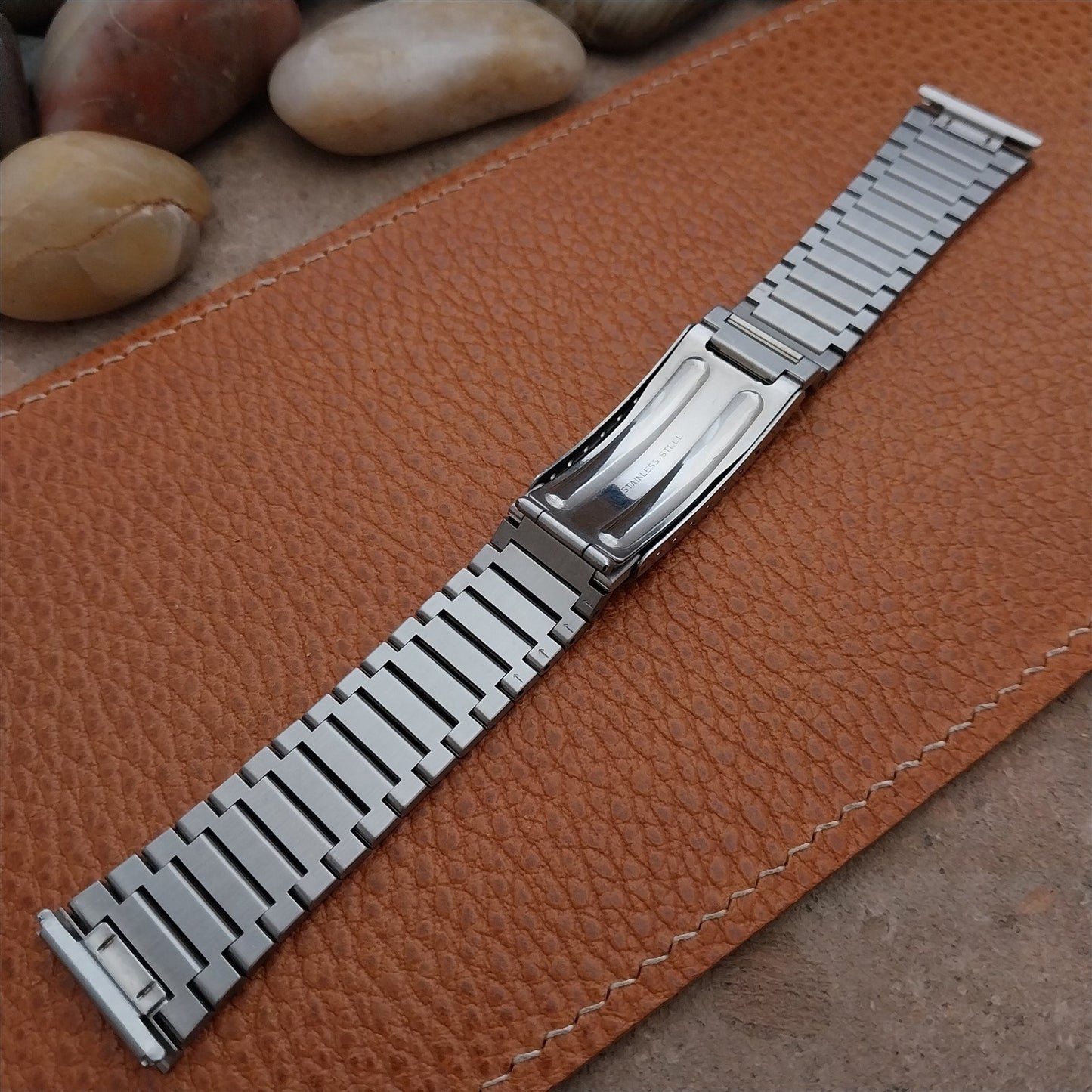 Vintage 18mm Solid Link Stainless Steel nos Unused Classic Watch Band