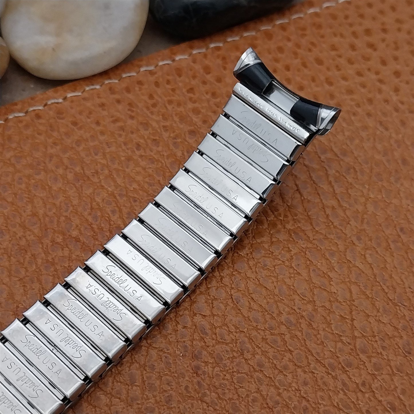 Long Speidel USA Stainless Steel 19mm 18mm Romunda 1970s nos Vintage Watch Band