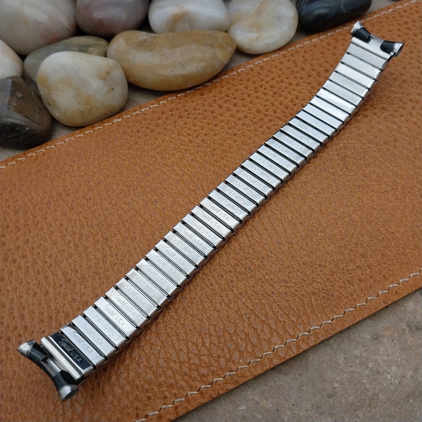 Long Speidel USA Stainless Steel 19mm 18mm Romunda 1970s nos Vintage Watch Band