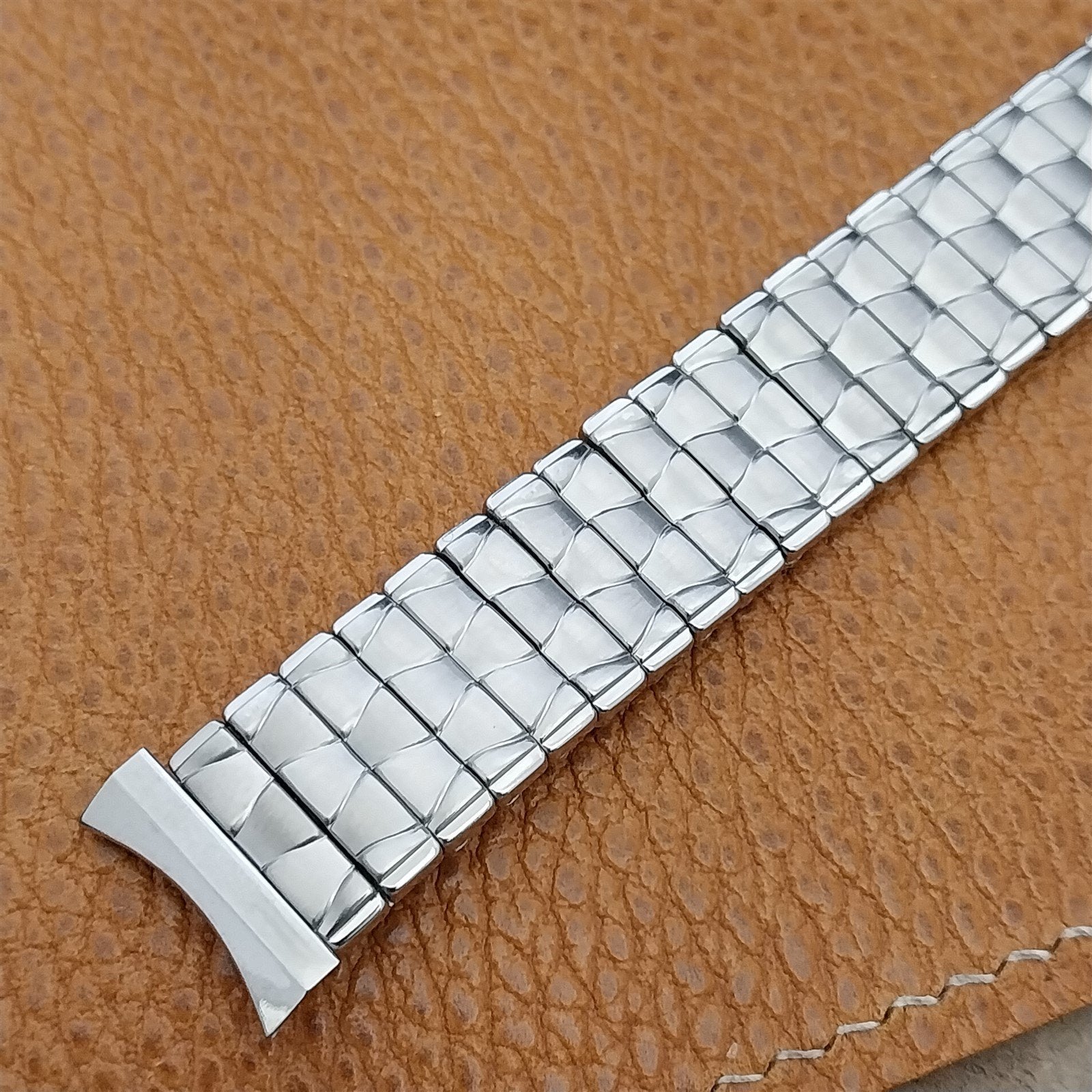 18mm Brushed Stainless Steel Expansion Baldwin Unused 1960s Vintage Watch Band