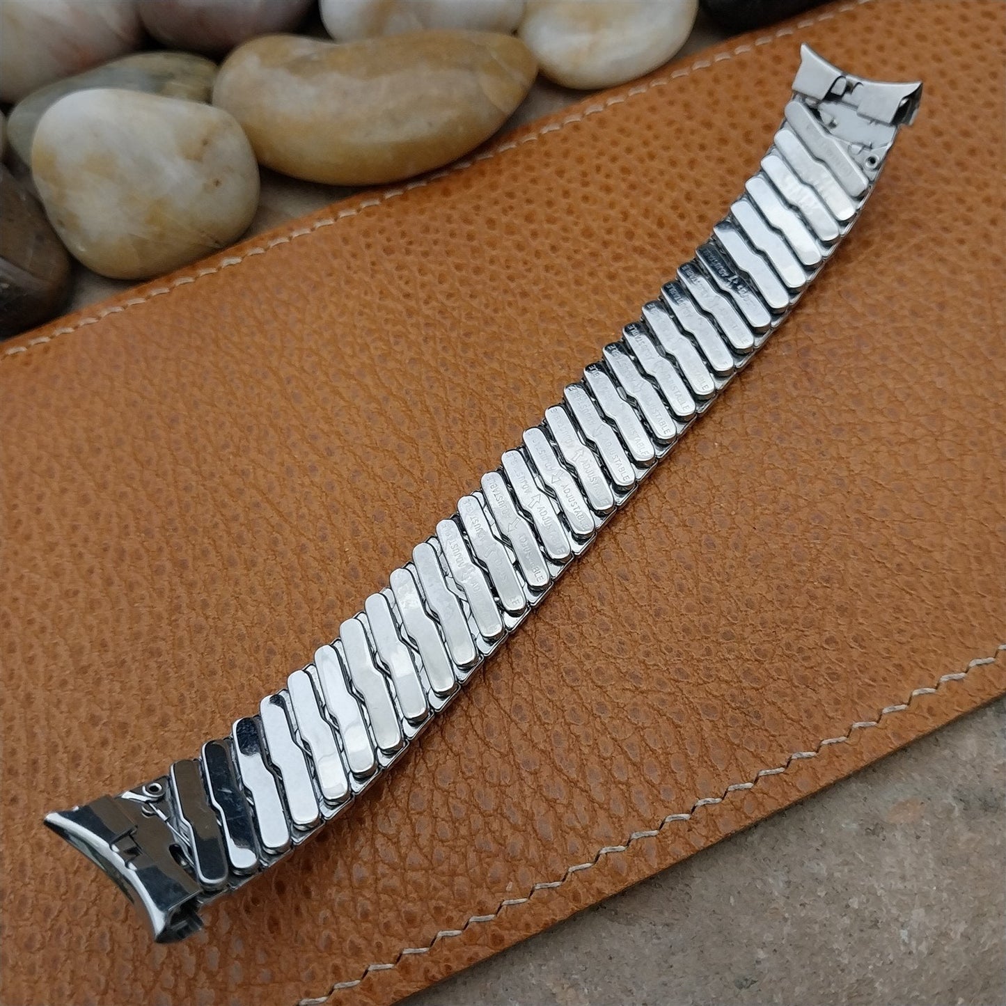 18mm Brushed Stainless Steel Expansion Baldwin Unused 1960s Vintage Watch Band