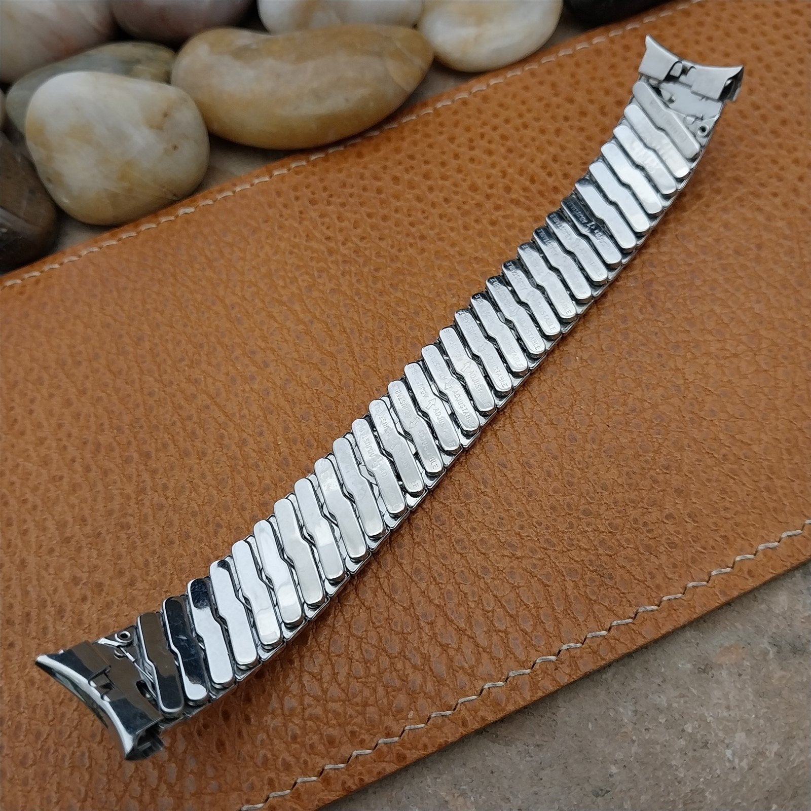 18mm Brushed Stainless Steel Expansion Baldwin Unused 1960s Vintage Watch Band