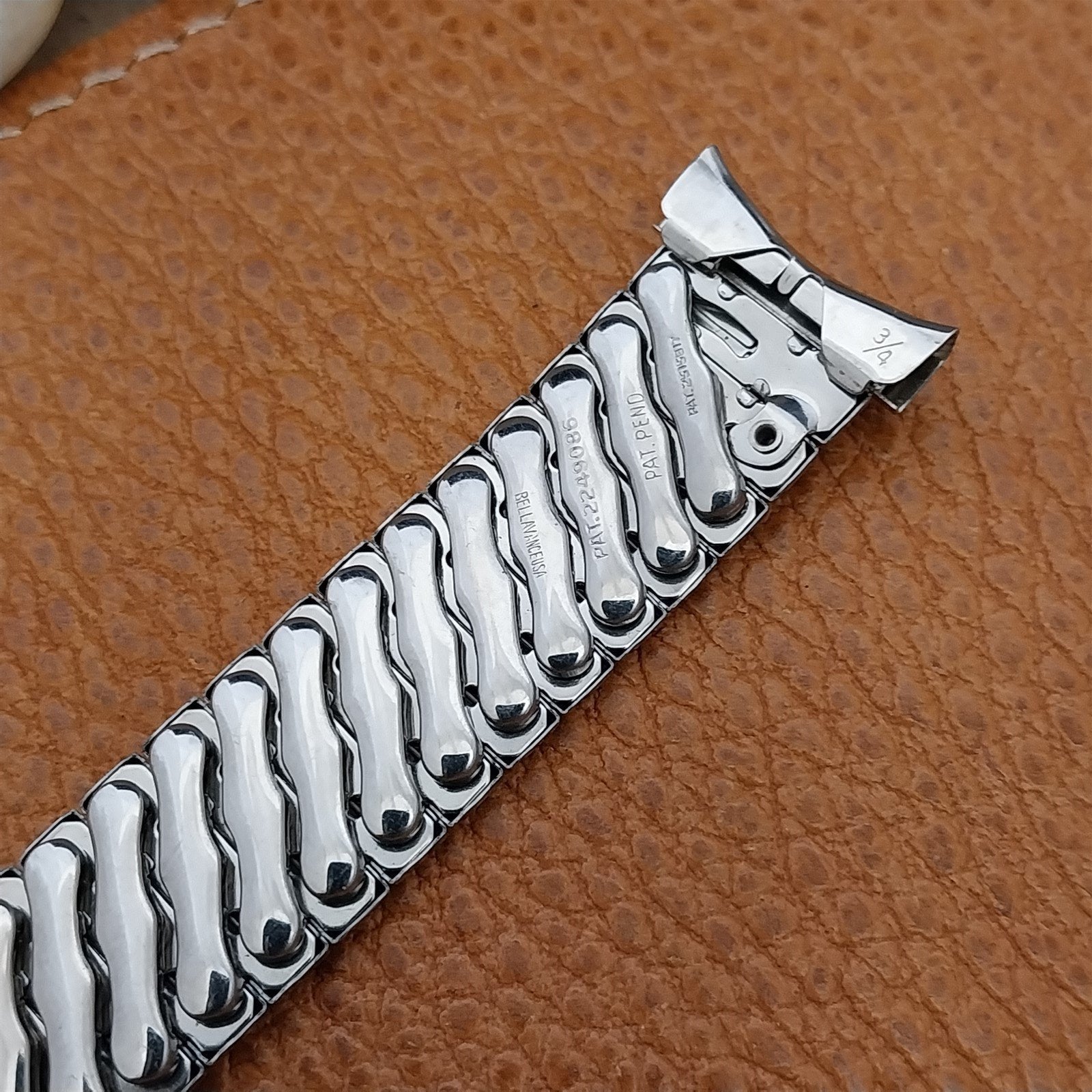 19mm 1960s Bellavance Stainless Steel Expansion nos Vintage Watch Band