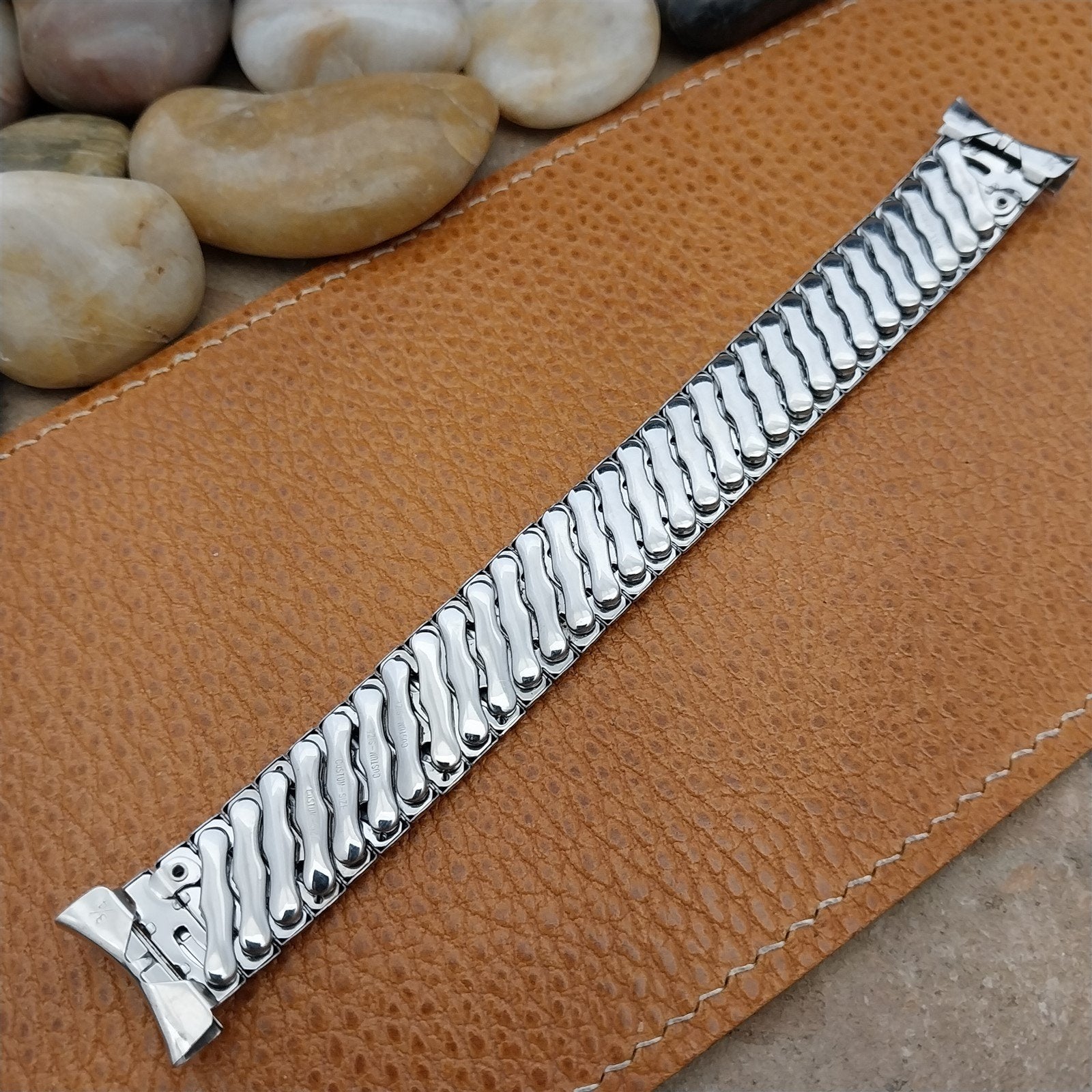19mm 1960s Bellavance Stainless Steel Expansion nos Vintage Watch Band