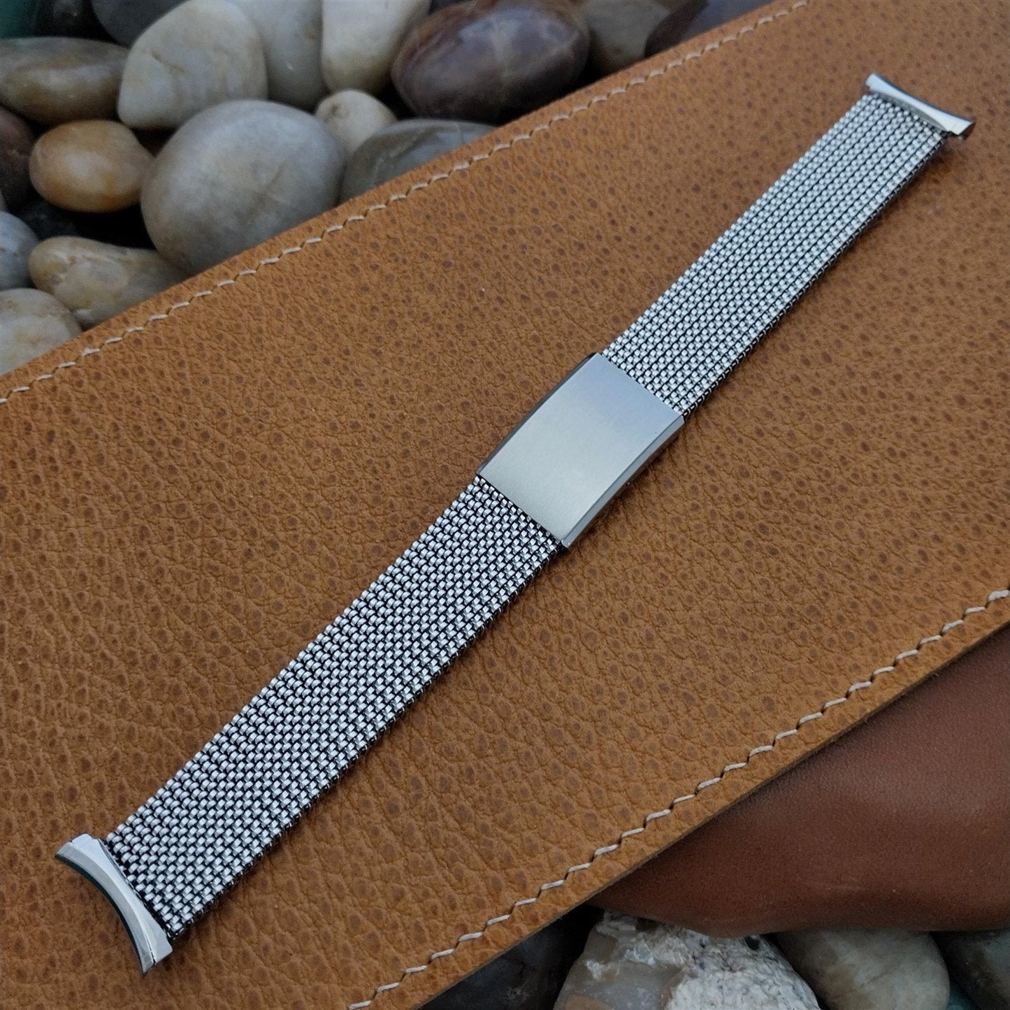 19mm Evinger USA Stainless Steel Expansion Mesh Long Vintage Watch Band