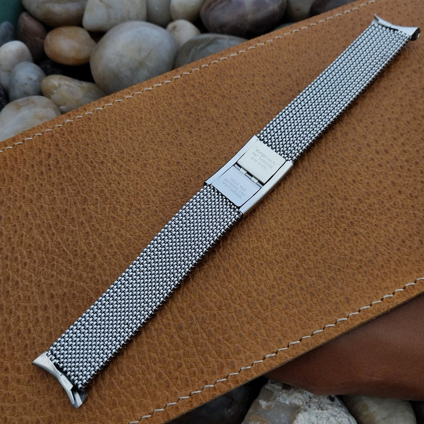 19mm Evinger USA Stainless Steel Expansion Mesh Long Vintage Watch Band