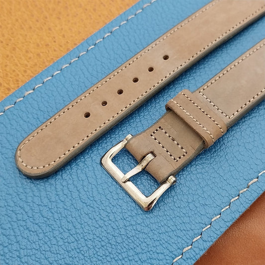 1940s Sueded Calf 16mm Hand-Rolled Edge Vintage Watch Band & Deluxe Buckle