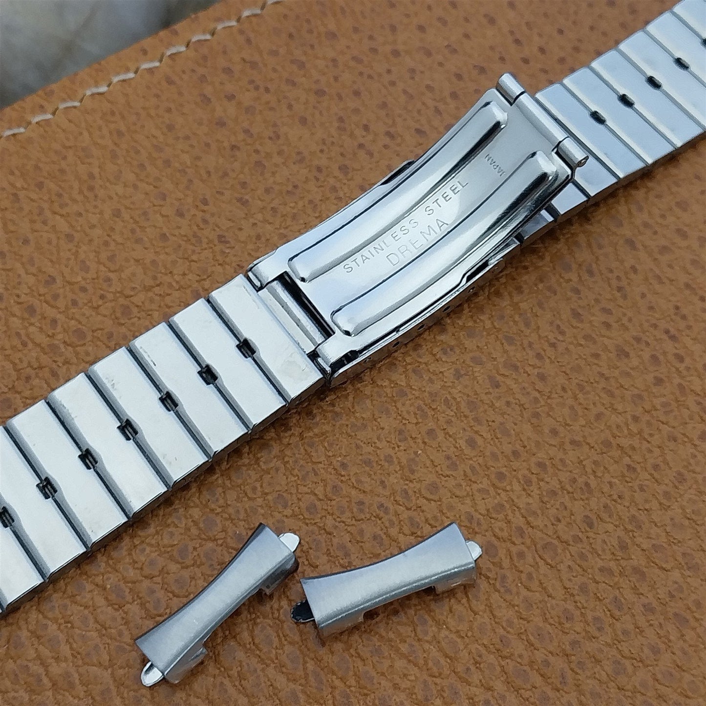 17.2mm Drema Stainless Steel Bar-Link nos 1970s Vintage Watch Band