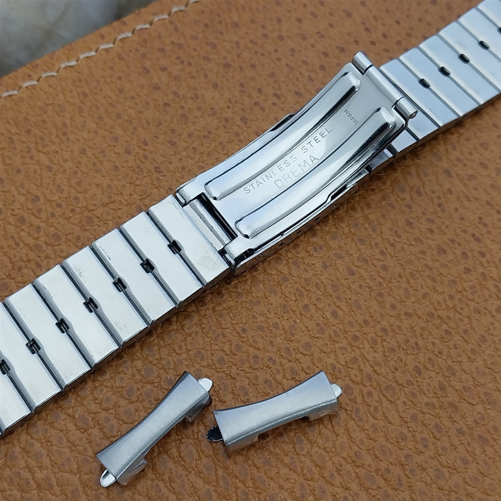 17.2mm Drema Stainless Steel Bar-Link nos 1970s Vintage Watch Band