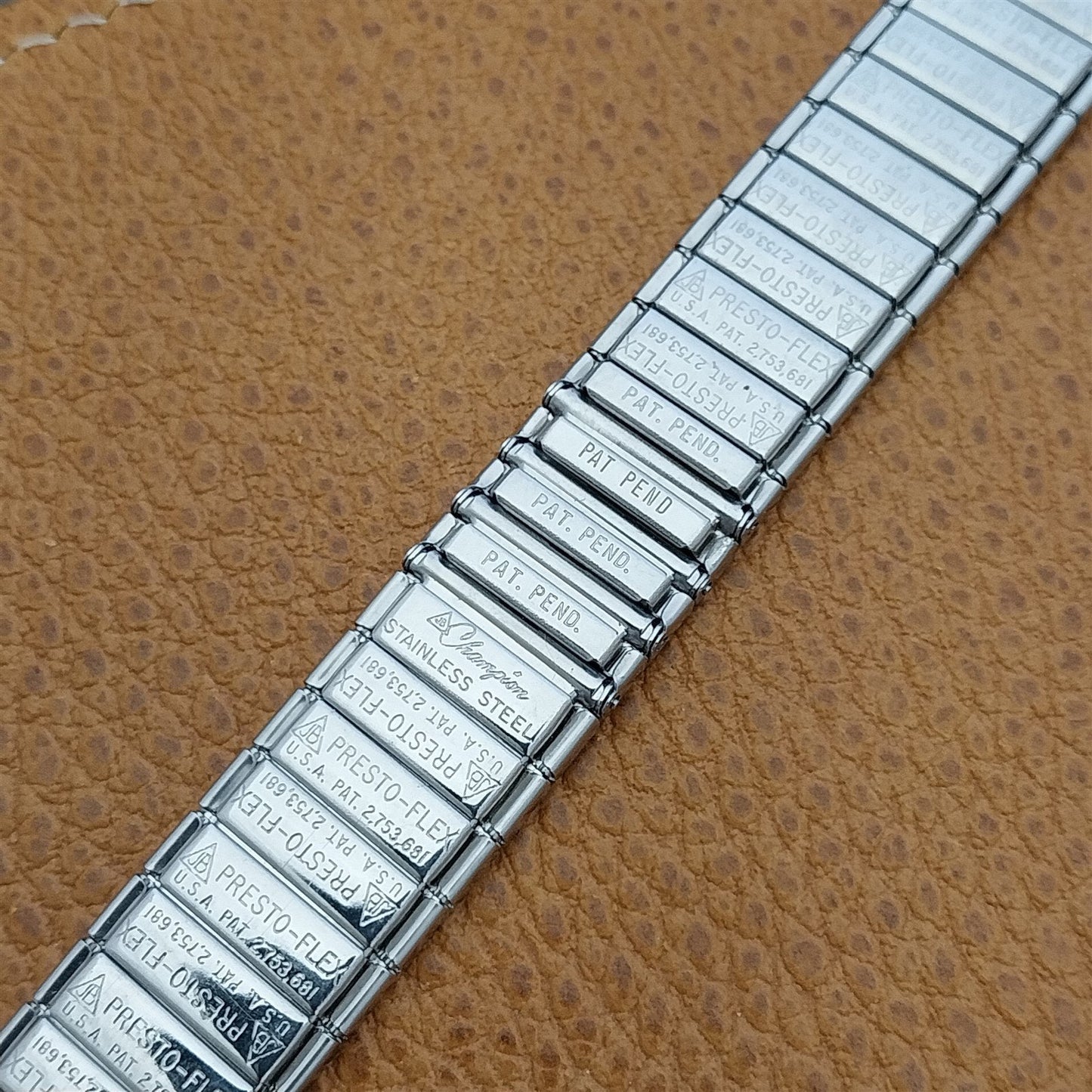 17.2mm JB Champion USA Stainless Steel Expansion nos 1960s Vintage Watch Band