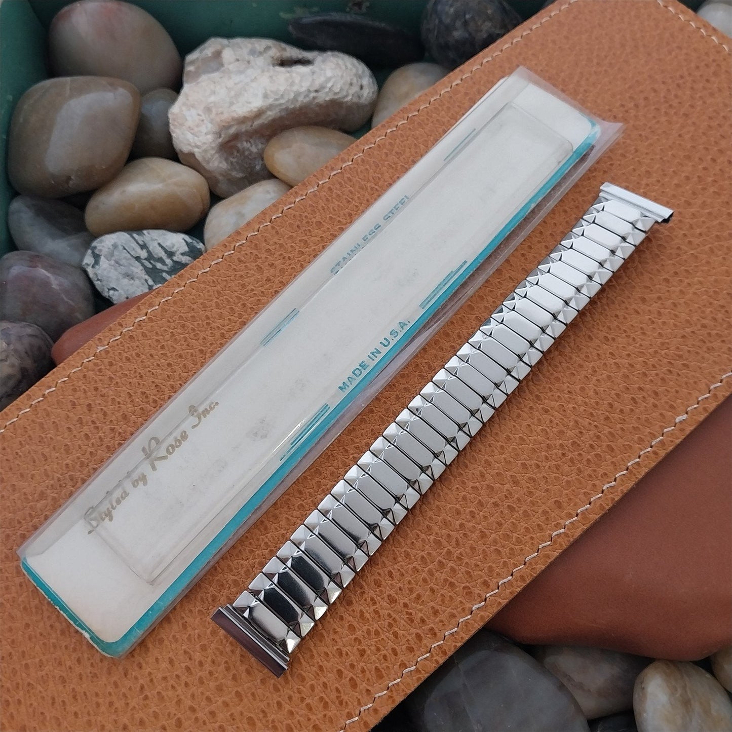 1950s Rose-Brand 3/4" 5/8" Stainless Steel Expansion nos Vintage Watch Band