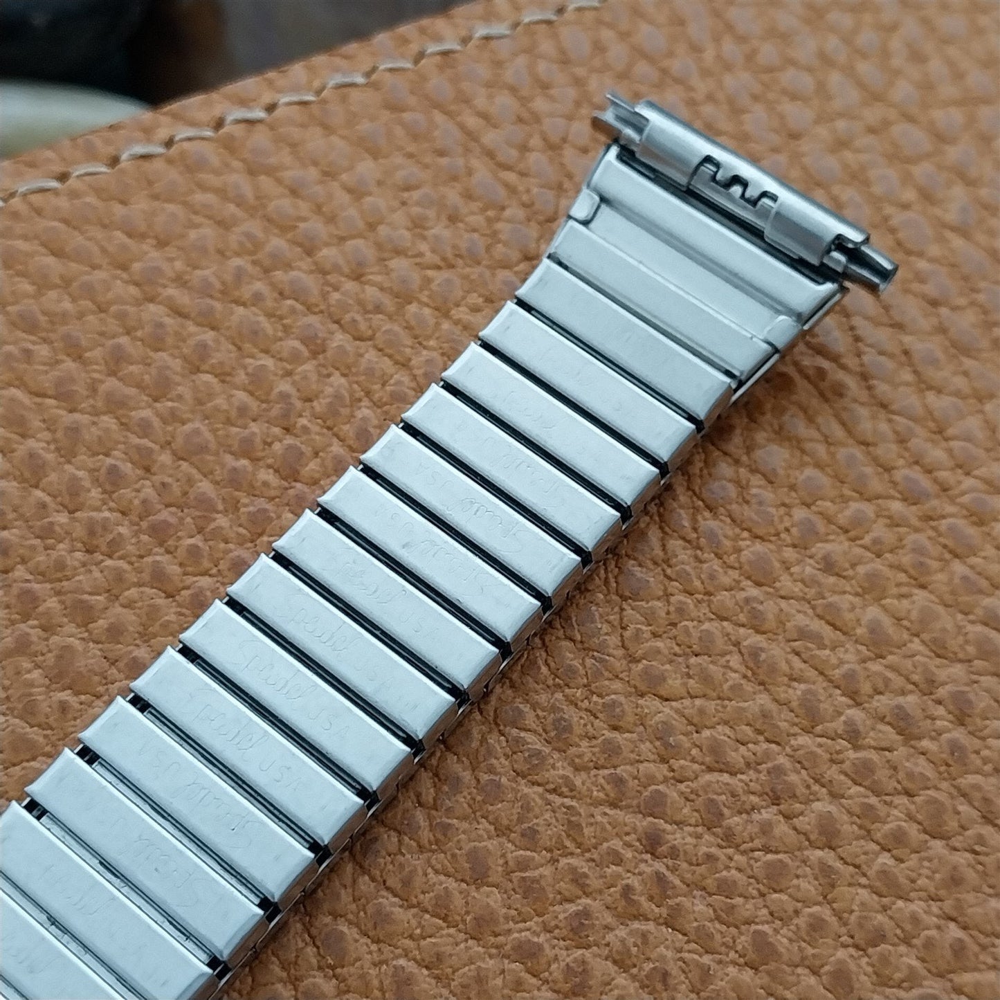 1970s Vintage Watch Band 22mm Speidel USA Stainless Steel Expansion Old-Stock