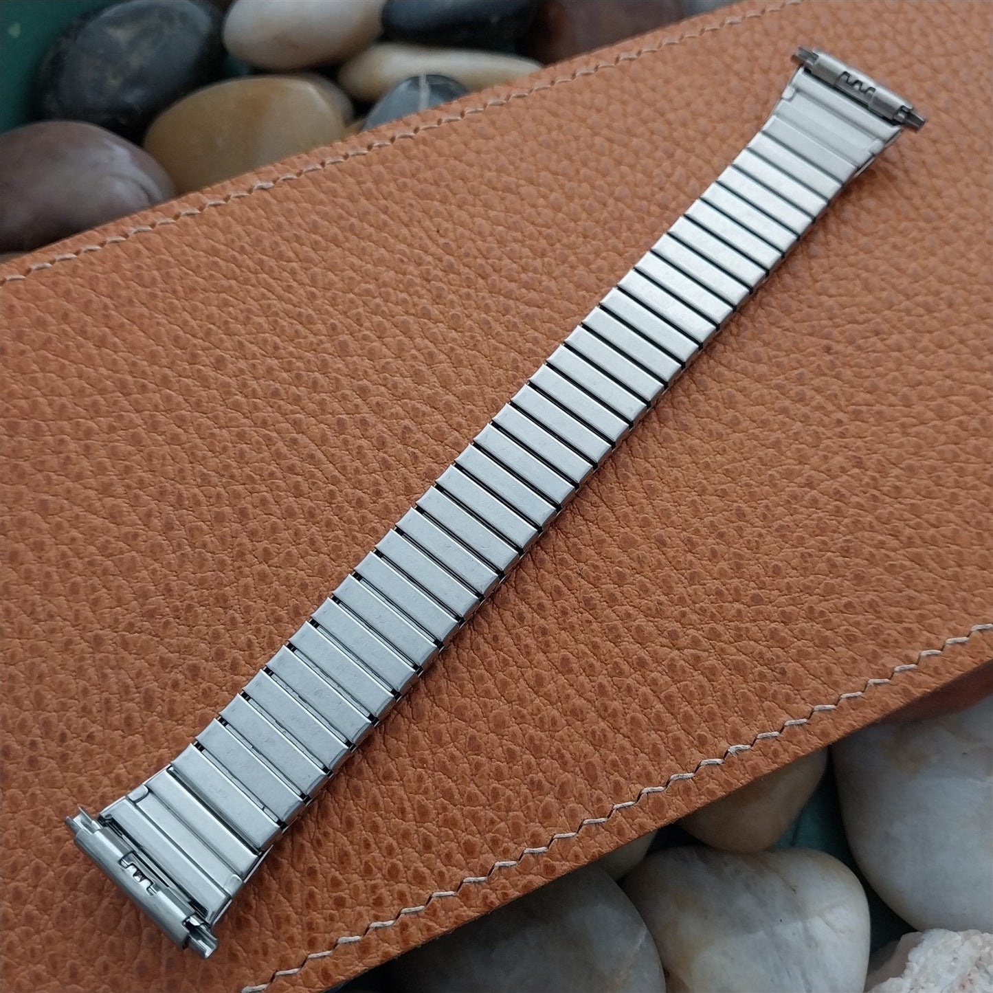 1970s Vintage Watch Band 22mm Speidel USA Stainless Steel Expansion Old-Stock