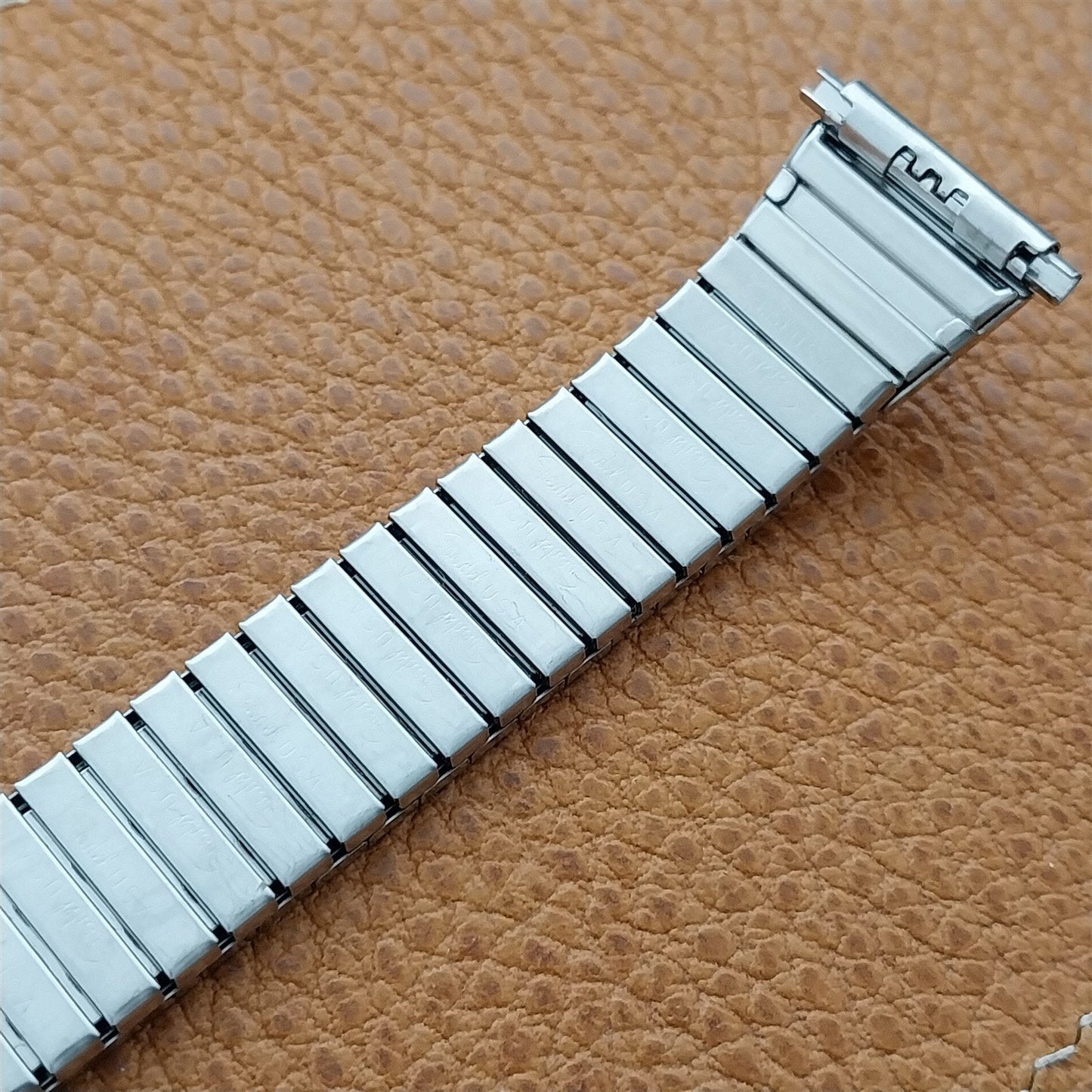 1970s Vintage Watch Band 22mm Speidel USA Stainless Steel Expansion Old-Stock