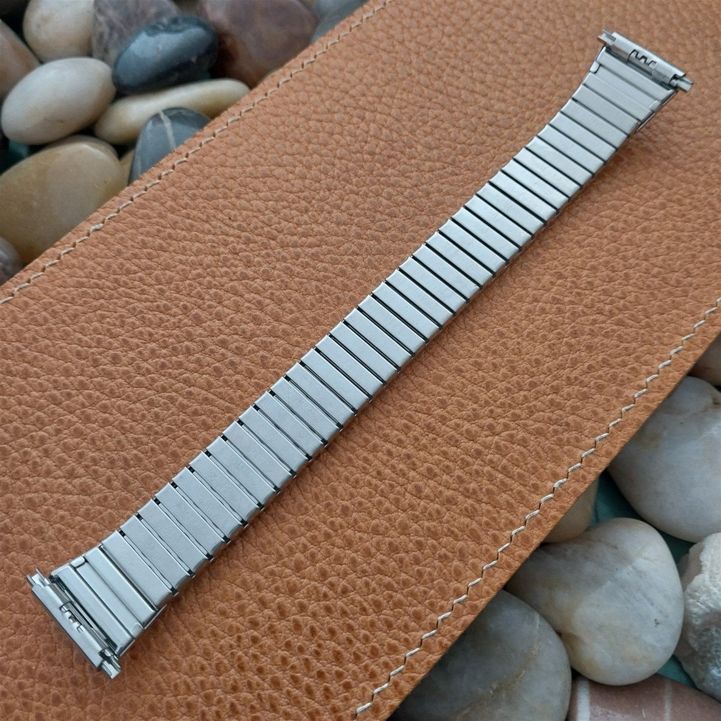 1970s Vintage Watch Band 22mm Speidel USA Stainless Steel Expansion Old-Stock