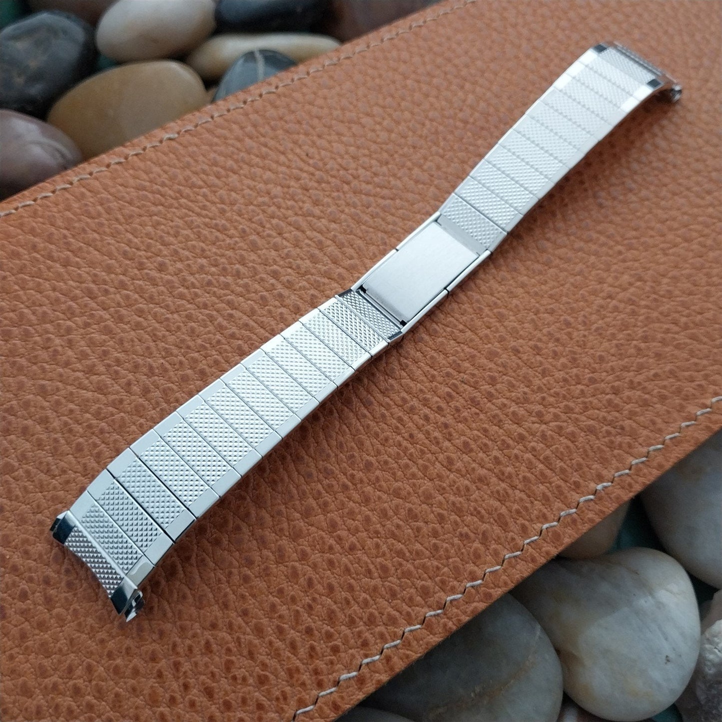 19mm 18mm 17mm White Gold-Fill Expansion Speidel Enfield 70s Vintage Watch Band