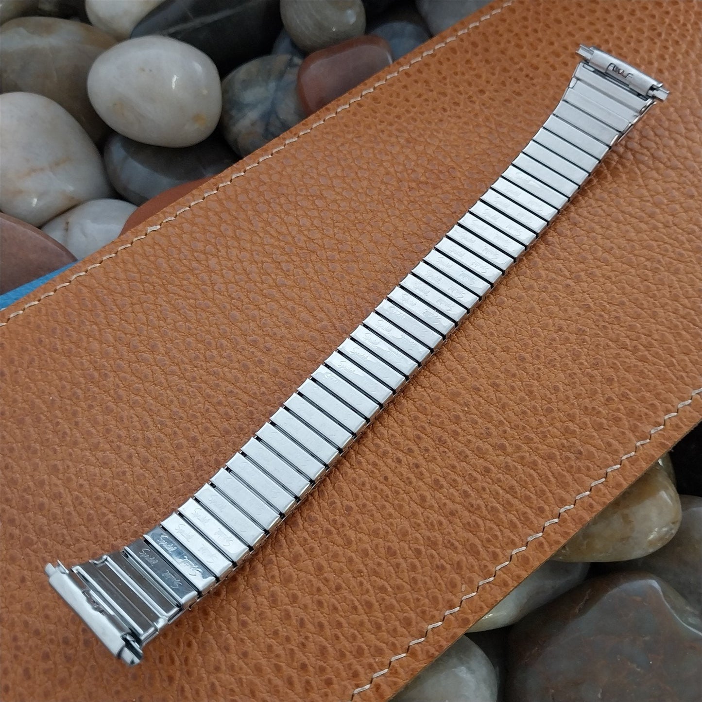 1970s Vintage Watch Band 22mm Speidel USA Stainless Steel Expansion Old-Stock