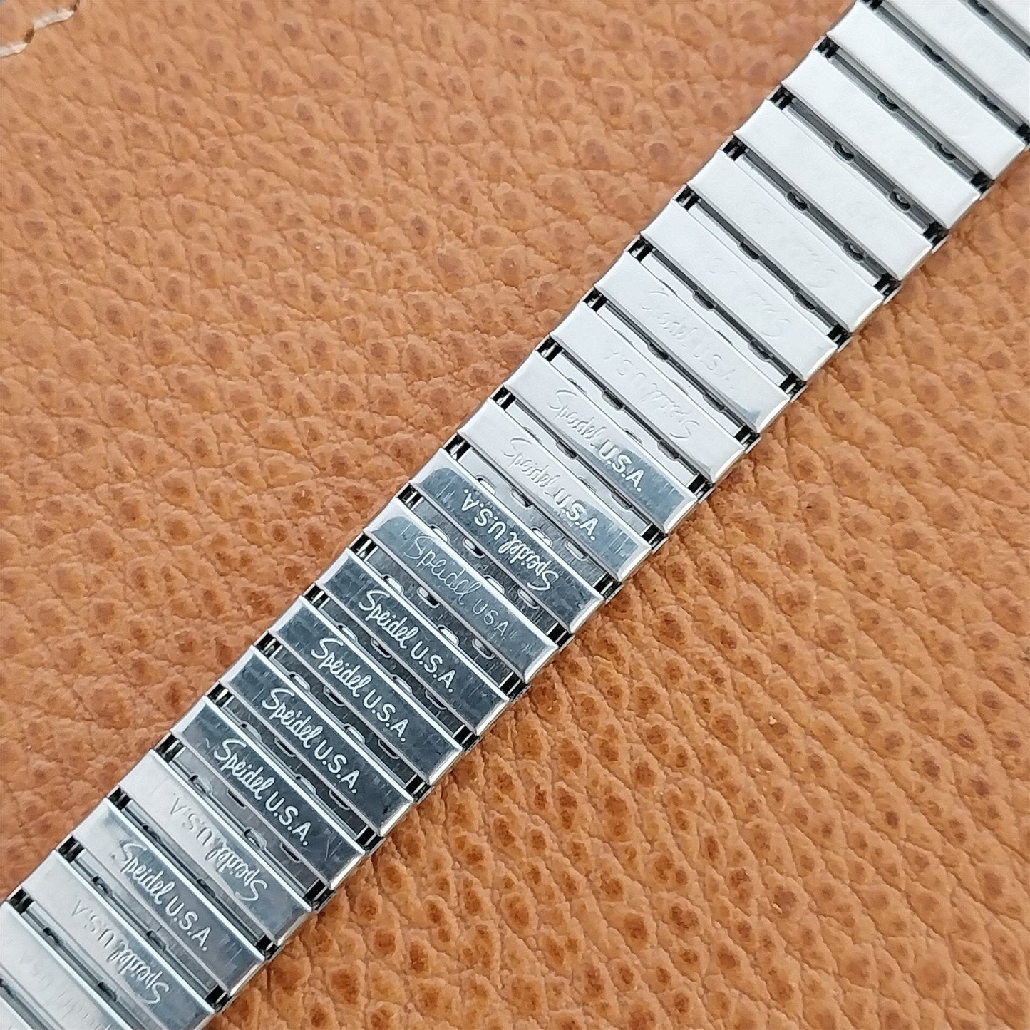 1970s Vintage Watch Band 22mm Speidel USA Stainless Steel Expansion Old-Stock