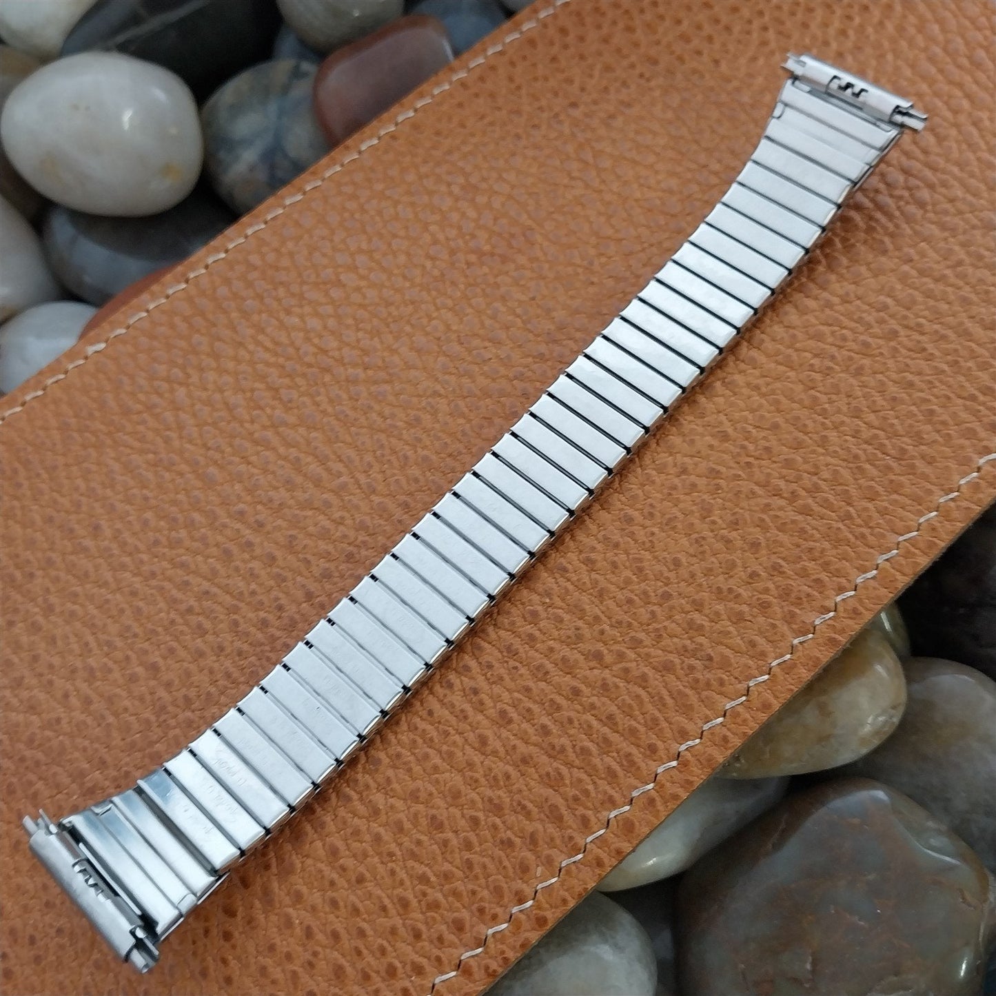 1970s Vintage Watch Band 22mm Speidel USA Stainless Steel Expansion Old-Stock