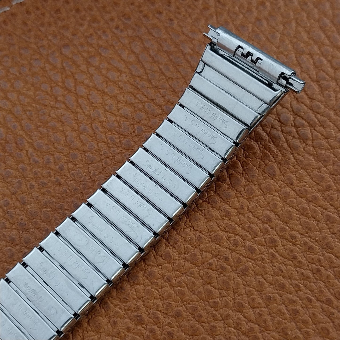 1970s Vintage Watch Band 22mm Speidel USA Stainless Steel Expansion Old-Stock