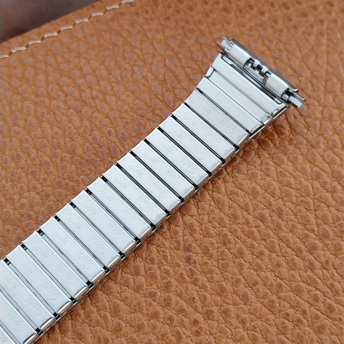 1970s Vintage Watch Band 22mm Speidel USA Stainless Steel Expansion Old-Stock