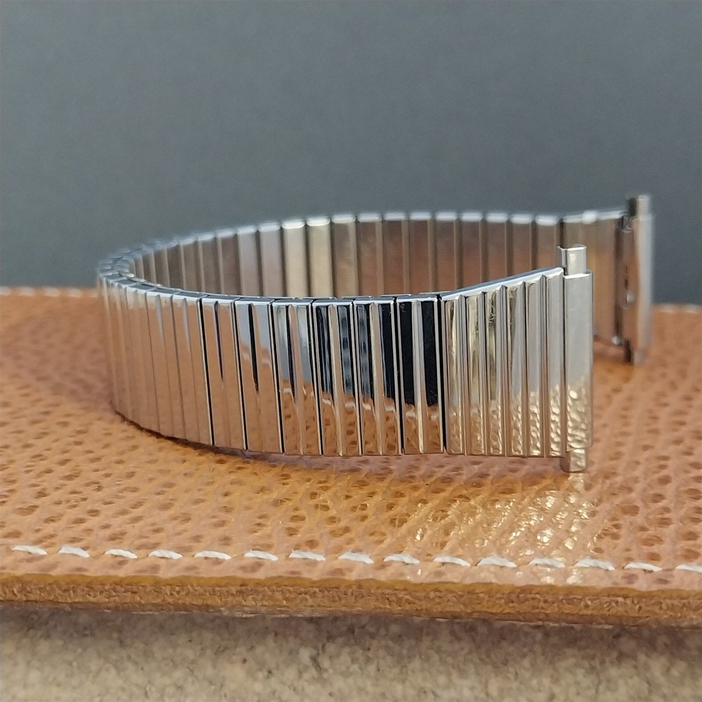 1970s Vintage Watch Band 22mm Speidel USA Stainless Steel Expansion Old-Stock