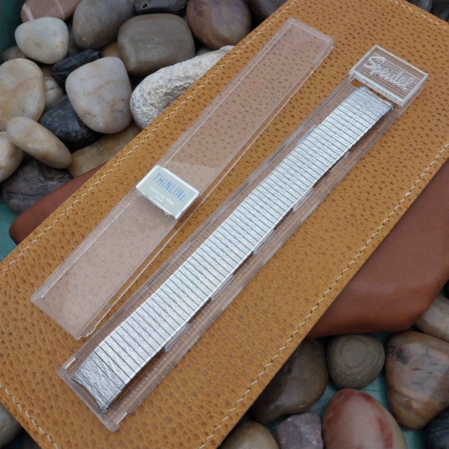 Long 17.2mm Stainless Steel Speidel Thinline nos 1970s Vintage Watch Band