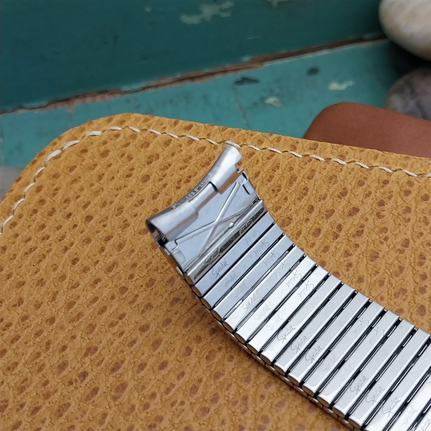 Long 17.2mm Stainless Steel Speidel Thinline nos 1970s Vintage Watch Band