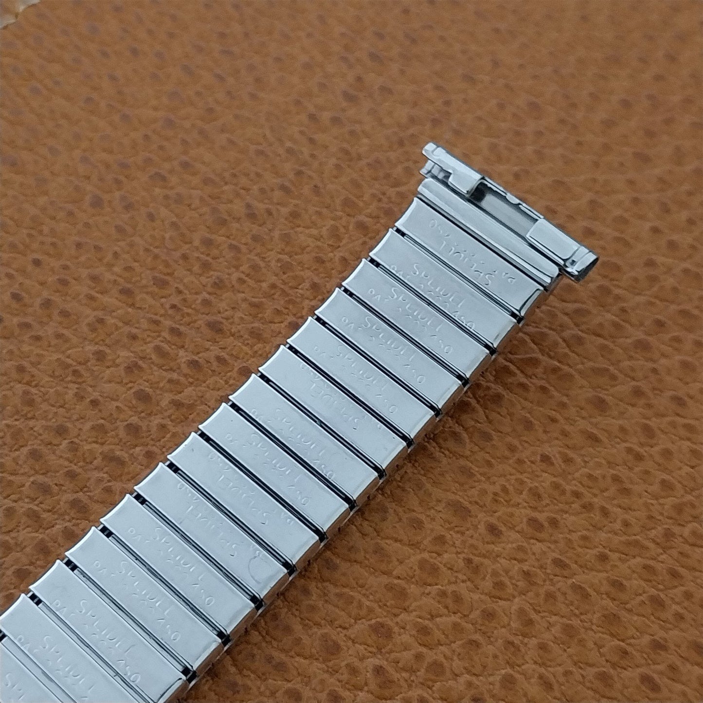 18mm 19mm 1962 10k White Gold-Filled Speidel Domino nos Vintage Watch Band