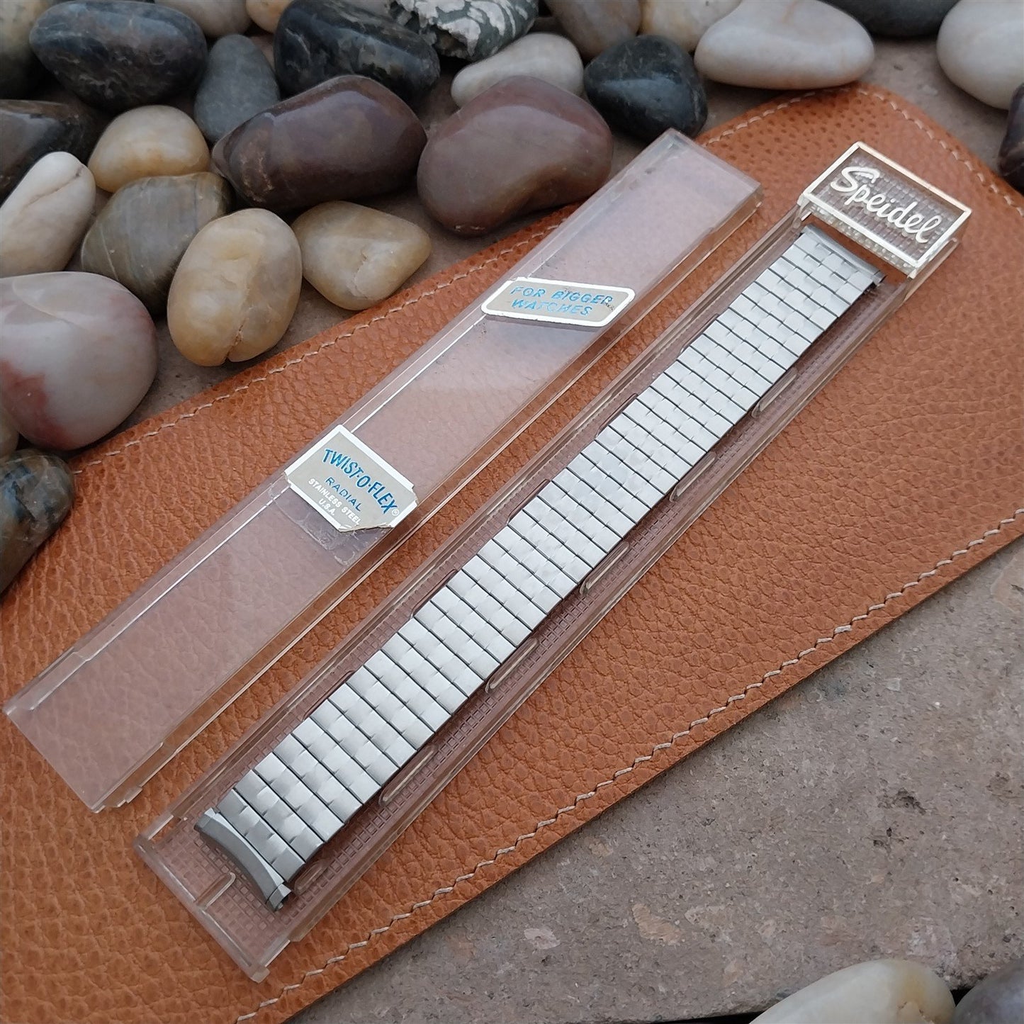 19mm 18mm Speidel Radial Long Stainless Wide 1970s Unused Vintage Watch Band