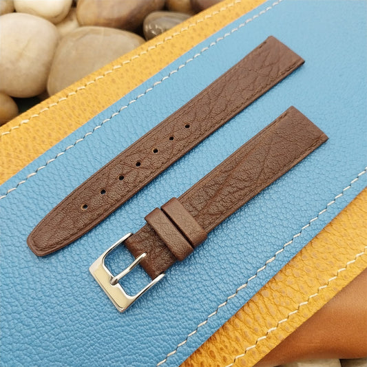 16mm 5/8" Hirsch Brown Tapered Leather Unused nos Vintage Watch Band