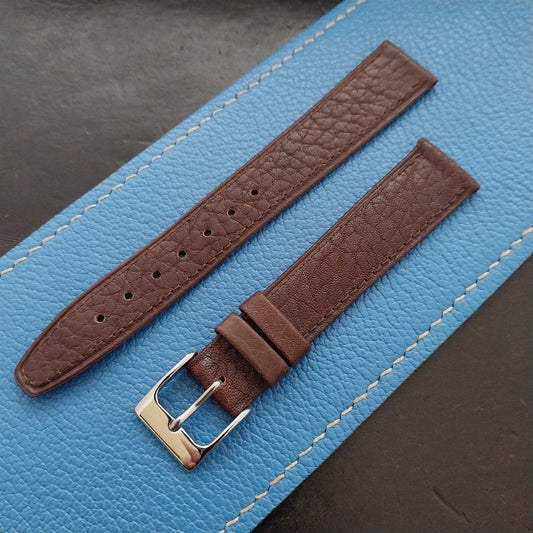 16mm Hirsch Brown Tapered Leather Unused nos Vintage Watch Strap