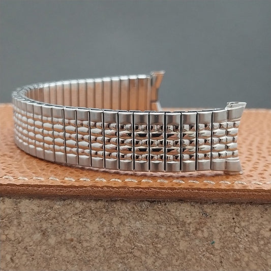 19mm 18mm 1962 Stainless Steel Rice Beads Speidel Unused nos Vintage Watch Band