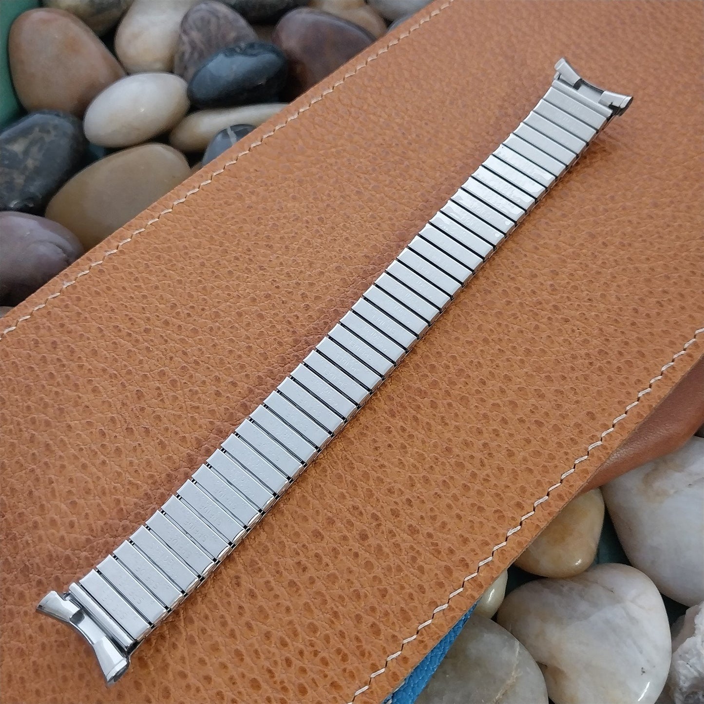 19mm 18mm 1962 Stainless Steel Rice Beads Speidel Unused nos Vintage Watch Band