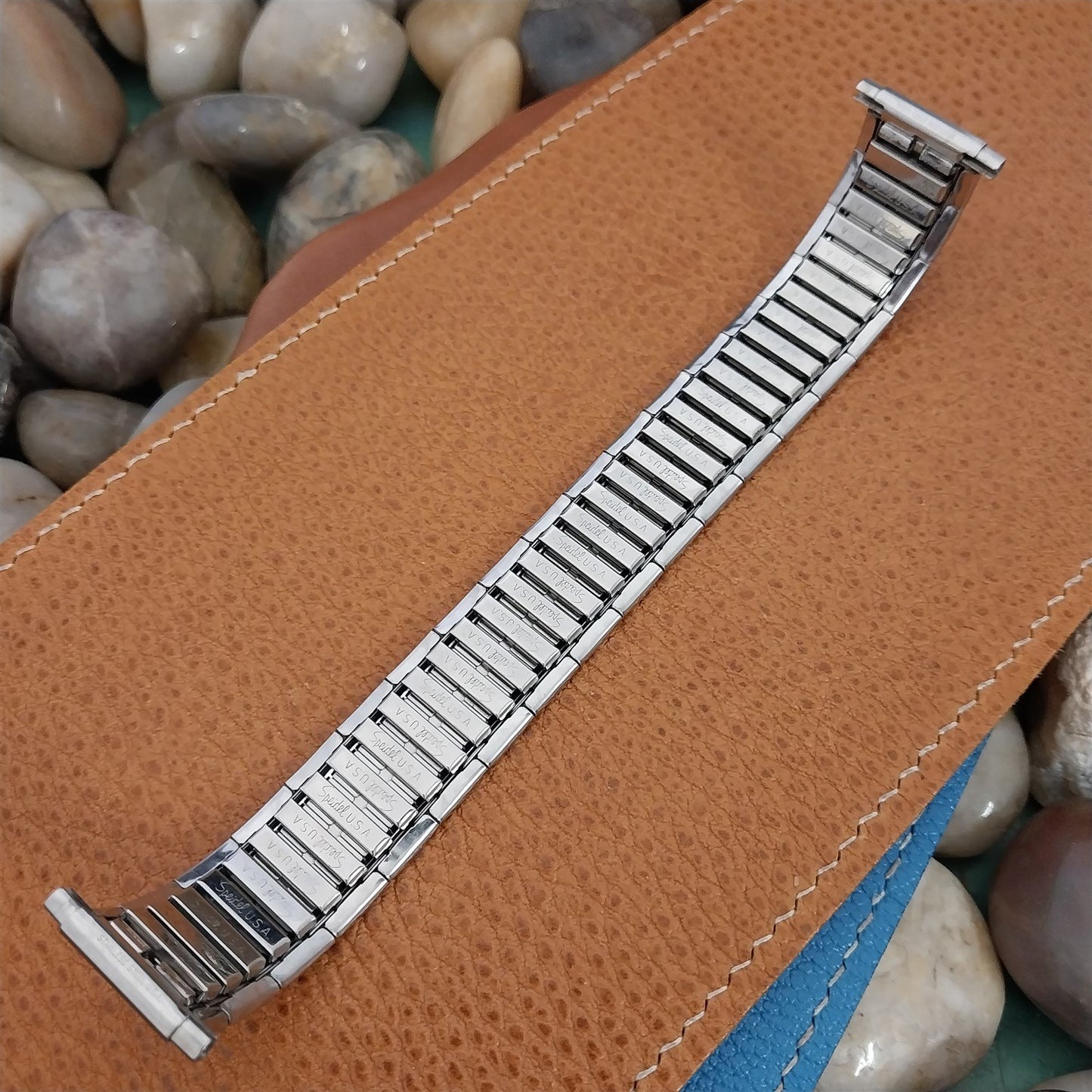 Vintage 22mm 20mm 19mm Stainless Steel Speidel Long Unused nos 1970s Watch Band