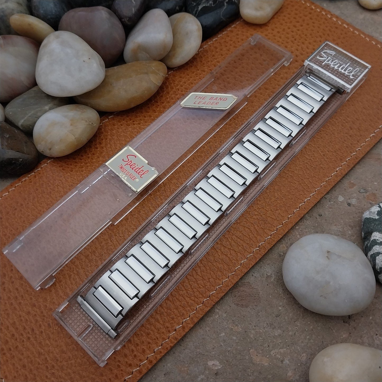 Vintage 22mm 20mm 19mm Stainless Steel Speidel Long Unused nos 1970s Watch Band