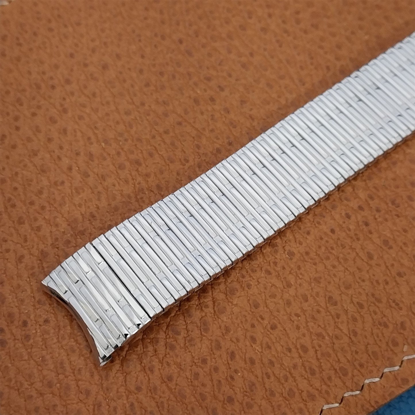 Vintage Long 10K White Gold-Filled Speidel Thinline 17.2mm Classic Watch Band