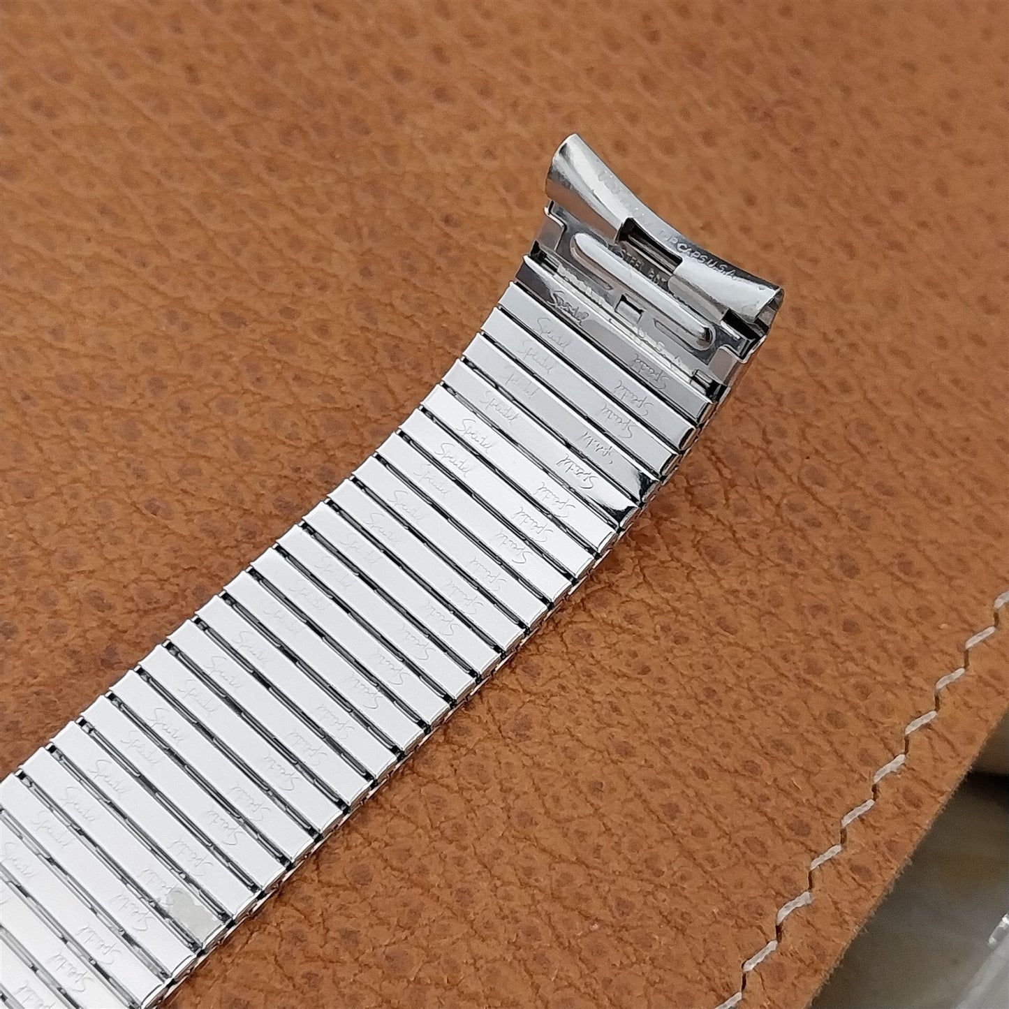 Vintage Long 10K White Gold-Filled Speidel Thinline 17.2mm Classic Watch Band