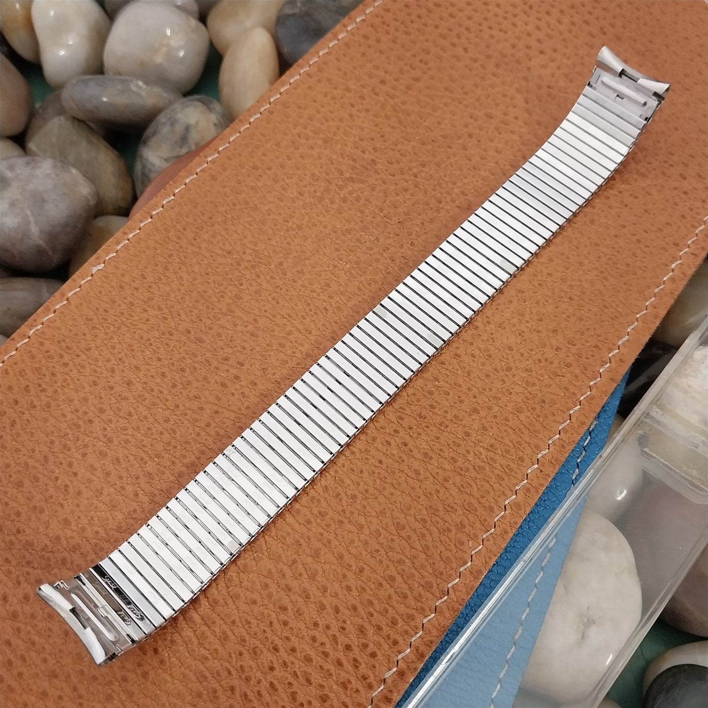 Vintage Long 10K White Gold-Filled Speidel Thinline 17.2mm Classic Watch Band