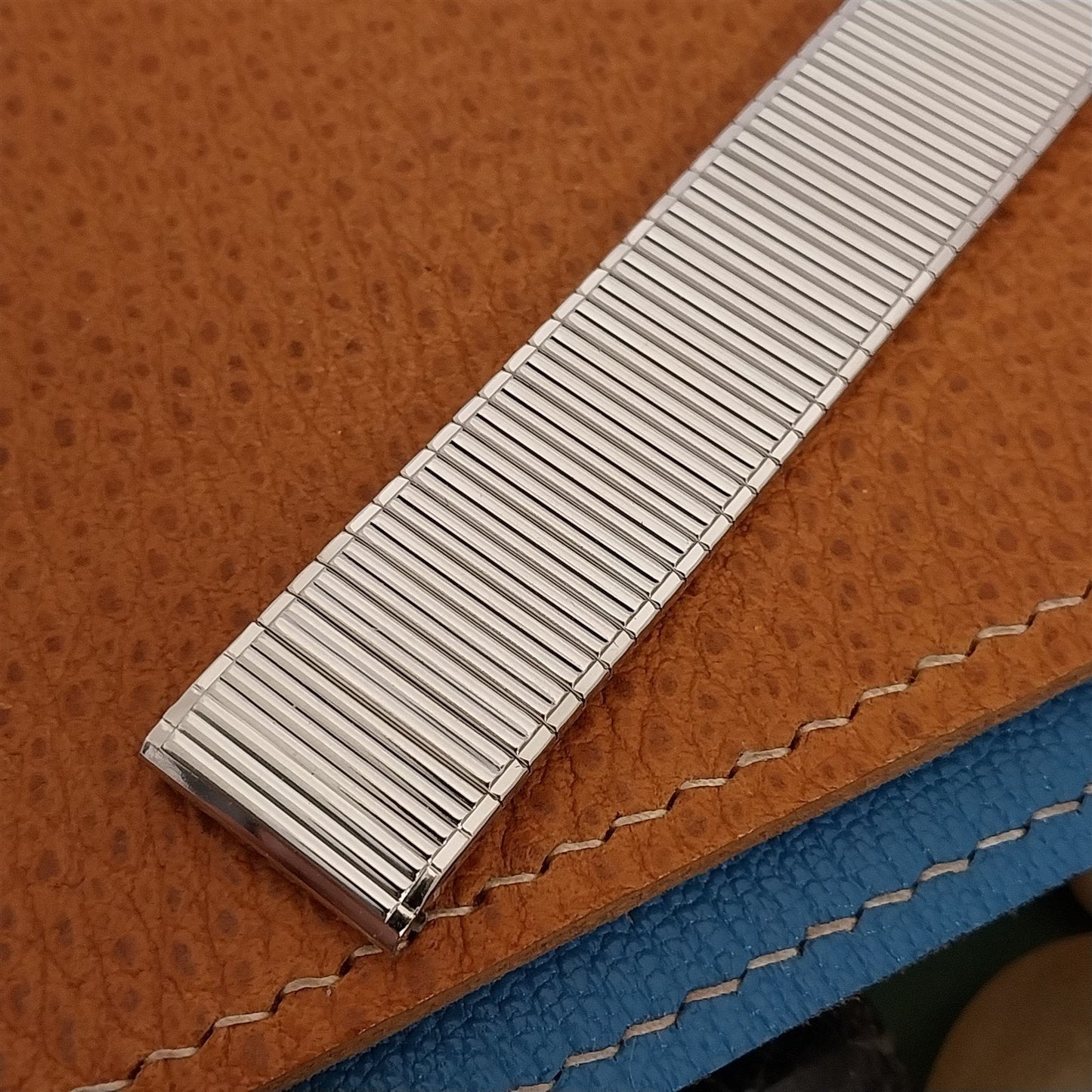 17.2mm Long 10K White Gold-Filled Long Speidel Thinline Vintage Watch Band