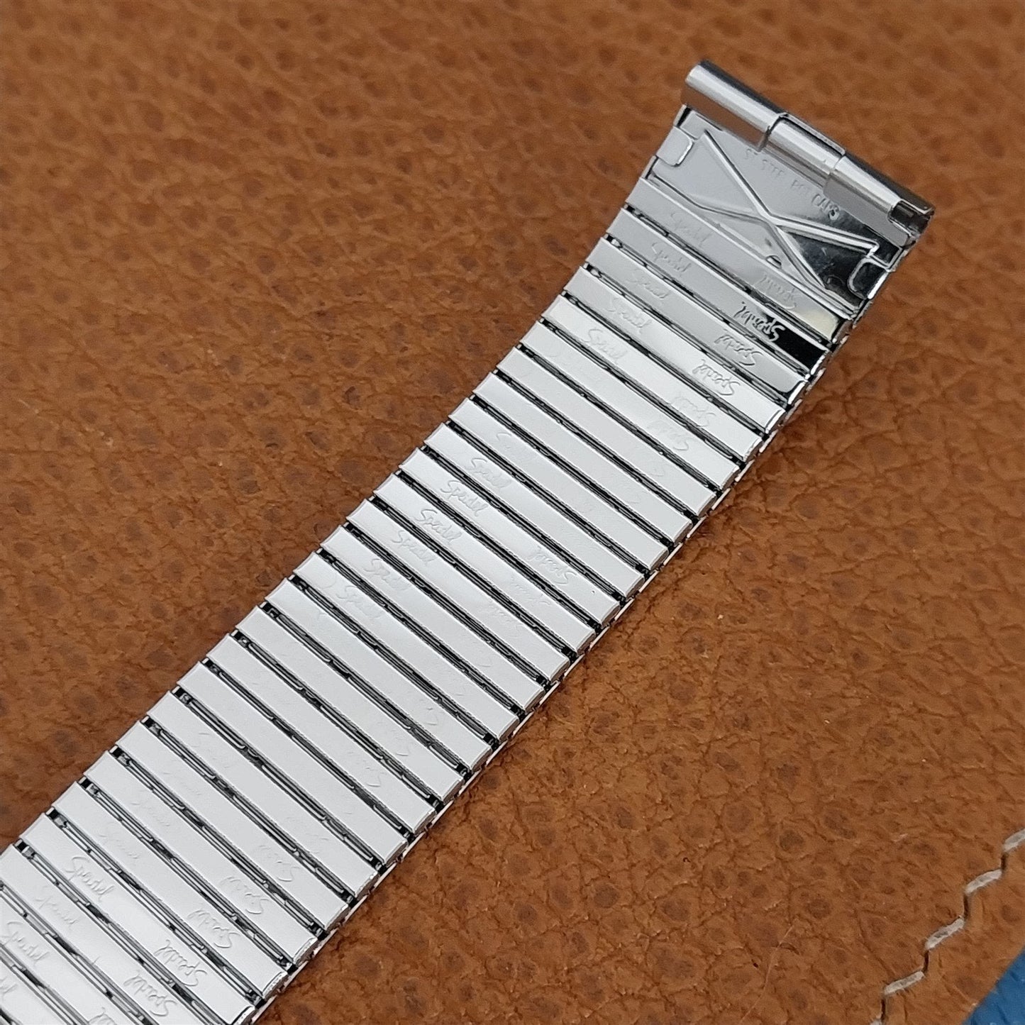 17.2mm Long 10K White Gold-Filled Long Speidel Thinline Vintage Watch Band