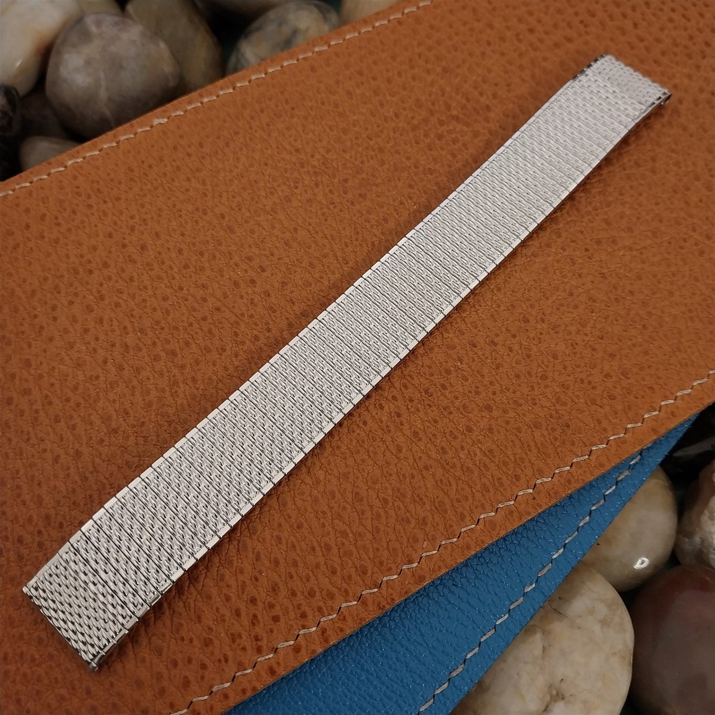 17.2mm 10K White Gold-Filled Long Speidel Thinline Vintage Watch Band